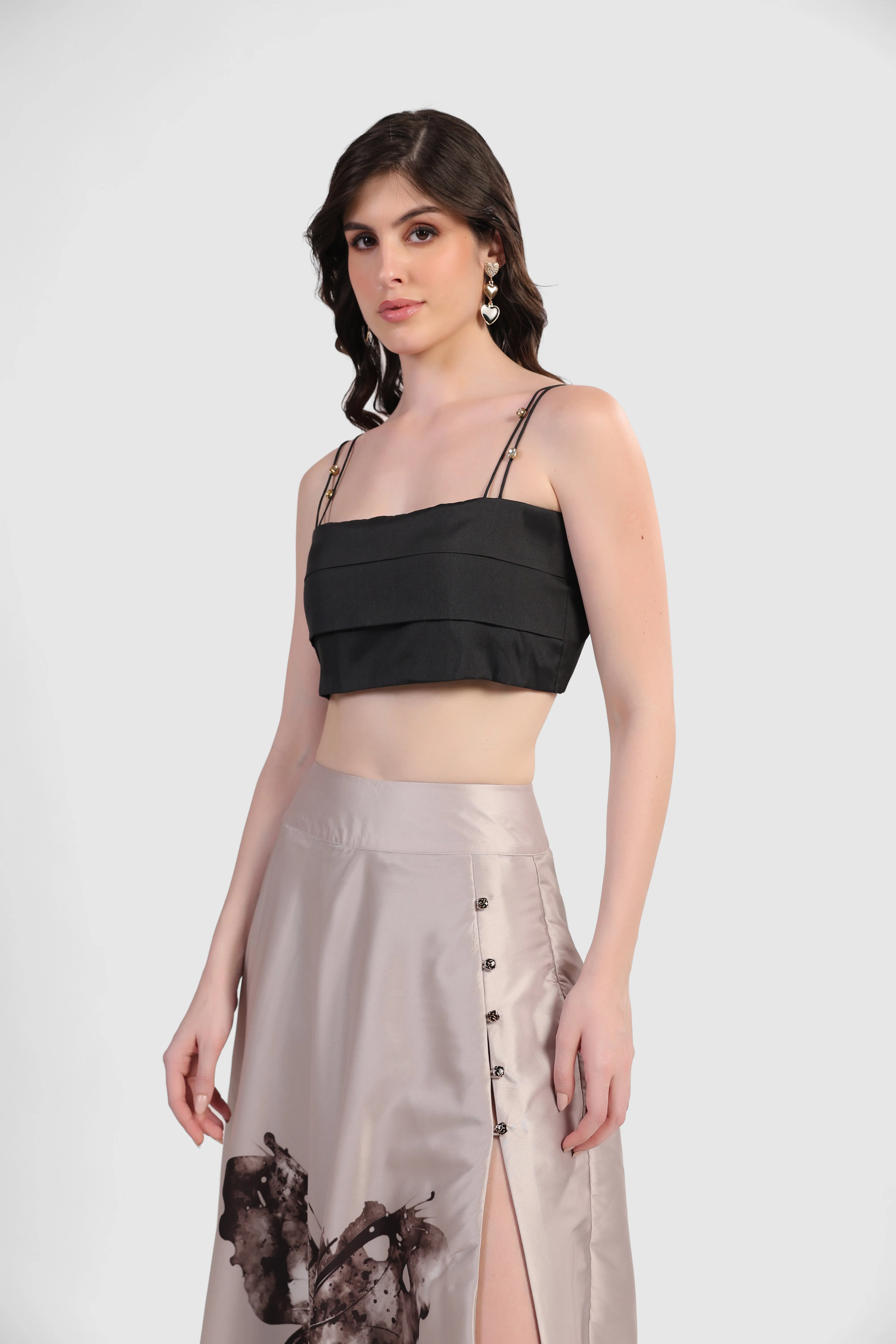 BELLE BLACK CROP TOP