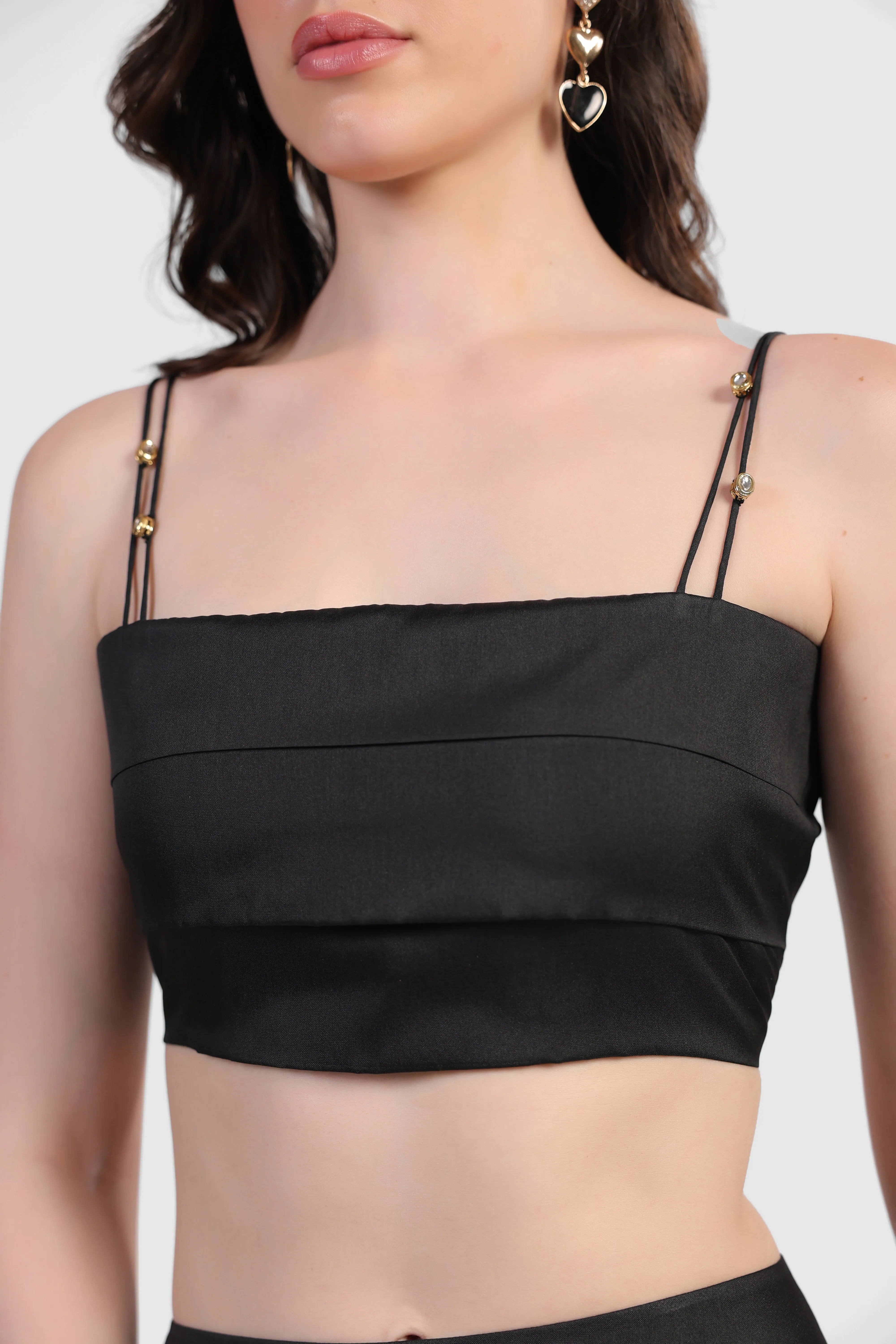 BELLE BLACK CROP TOP