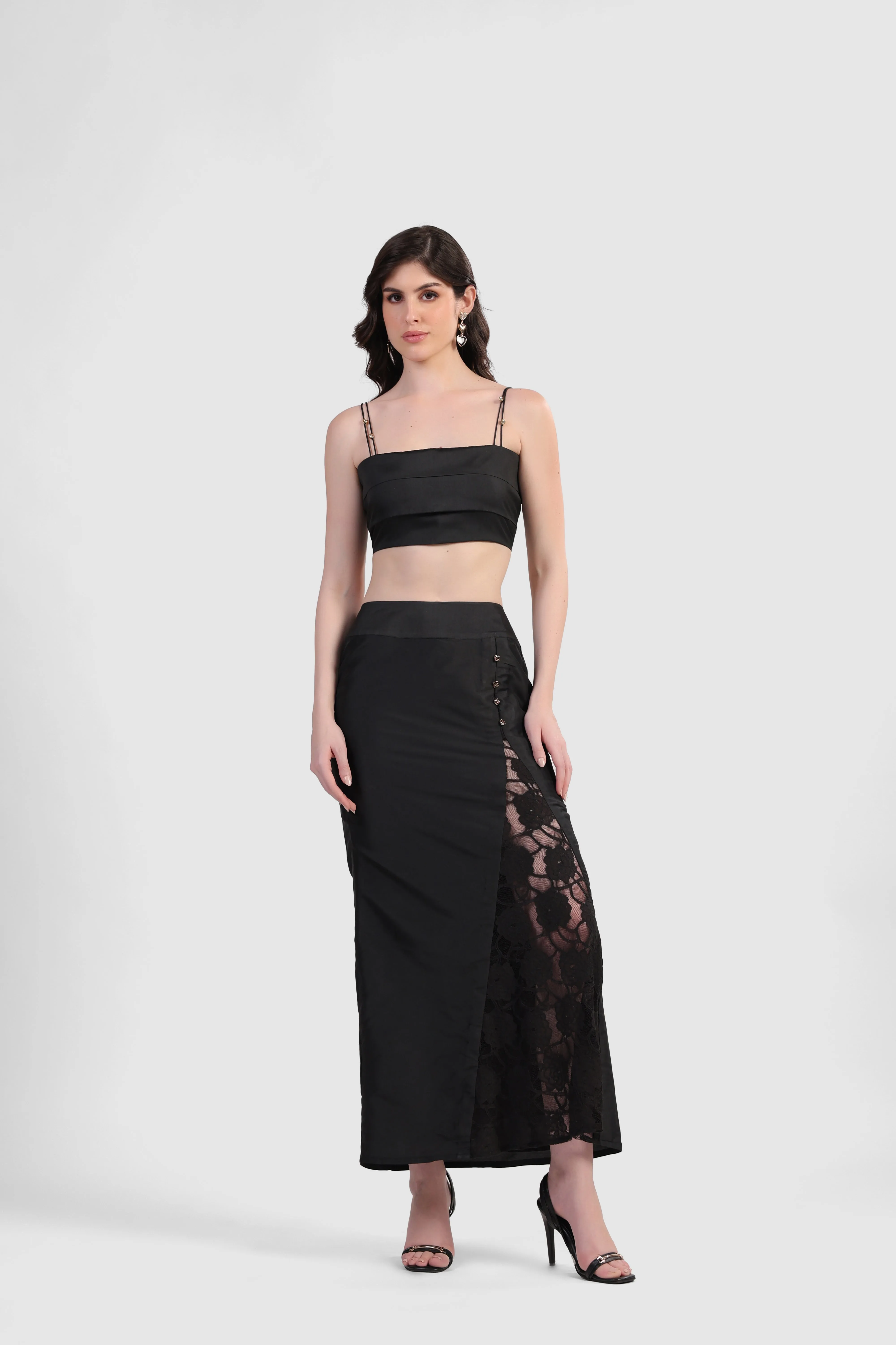 BELLE BLACK CROP TOP