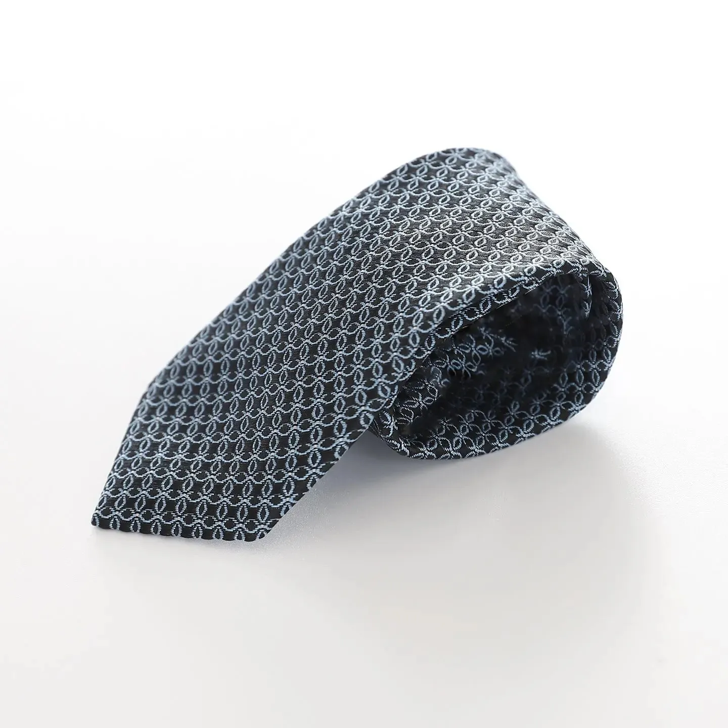 Boys' Patterned Necktie - Black and Blue Floral