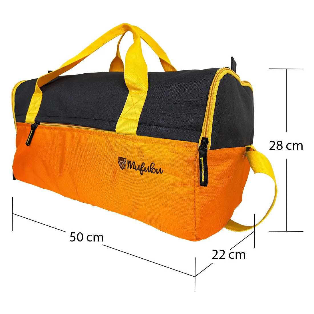 Buddys Duffle Gym Bag 32 Ltr - Orange & Black
