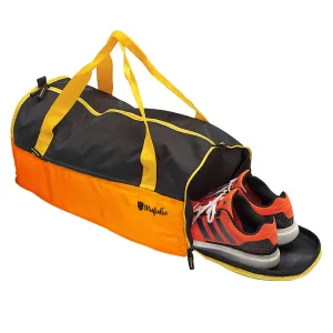 Buddys Duffle Gym Bag 32 Ltr - Orange & Black