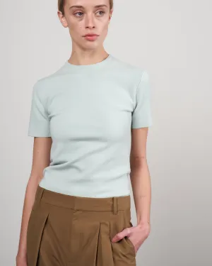 cashmere tee - light blue sage