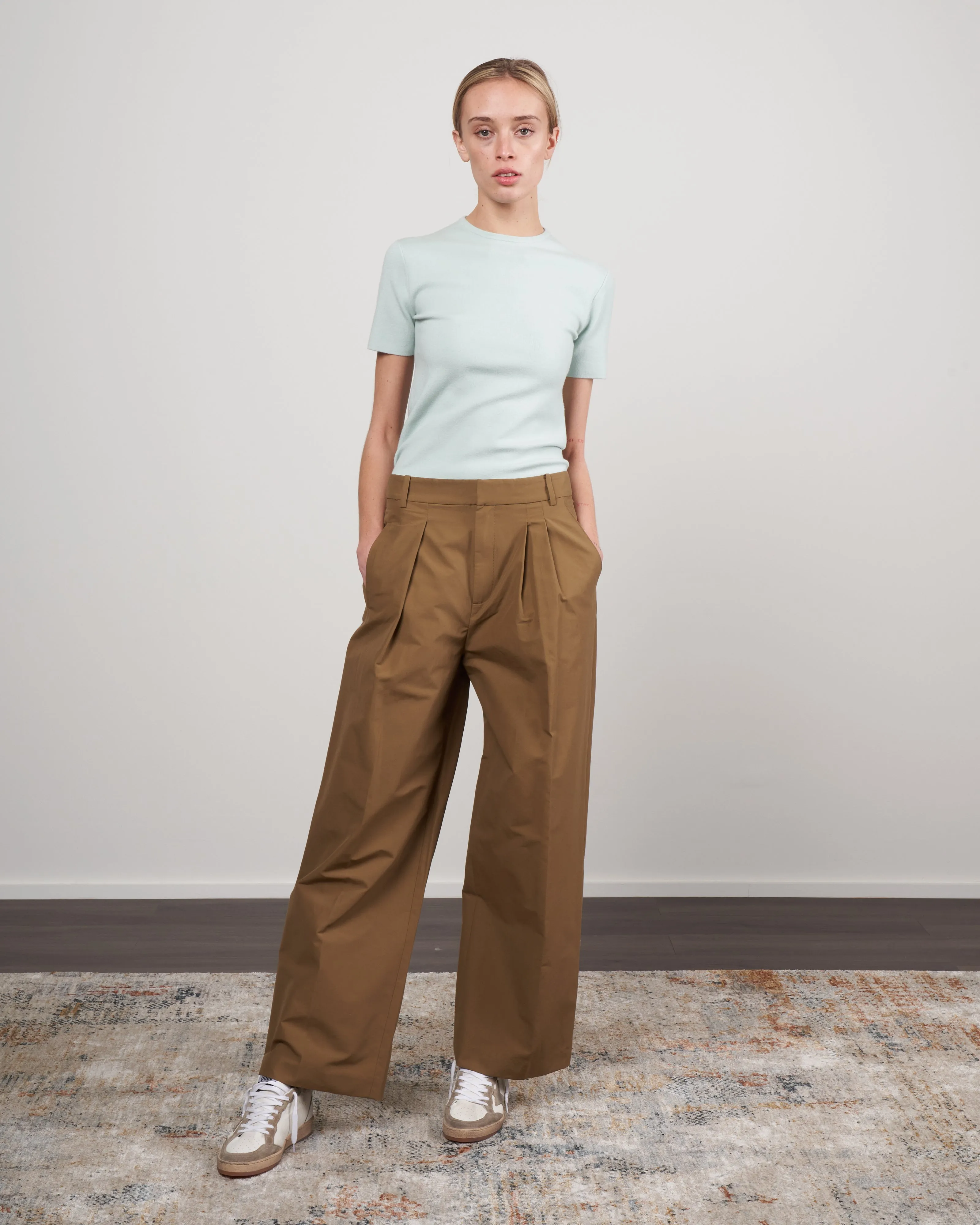 cashmere tee - light blue sage