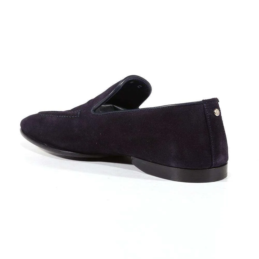 Cesare Paciotti Luxury Italian Men's Designer Shoes Camoscio Navy Suede Loafers (CPM3129)