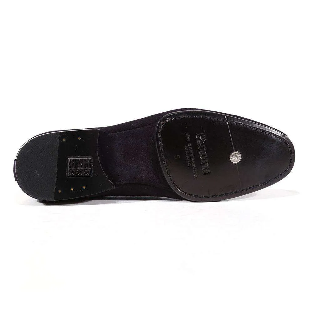 Cesare Paciotti Luxury Italian Men's Designer Shoes Camoscio Navy Suede Loafers (CPM3129)