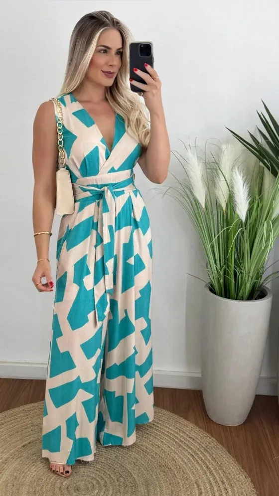 Chic Wrap Tie Waist Jumpsuit
