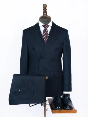 Double Breasted Black Bespoke Men Suit Tailored