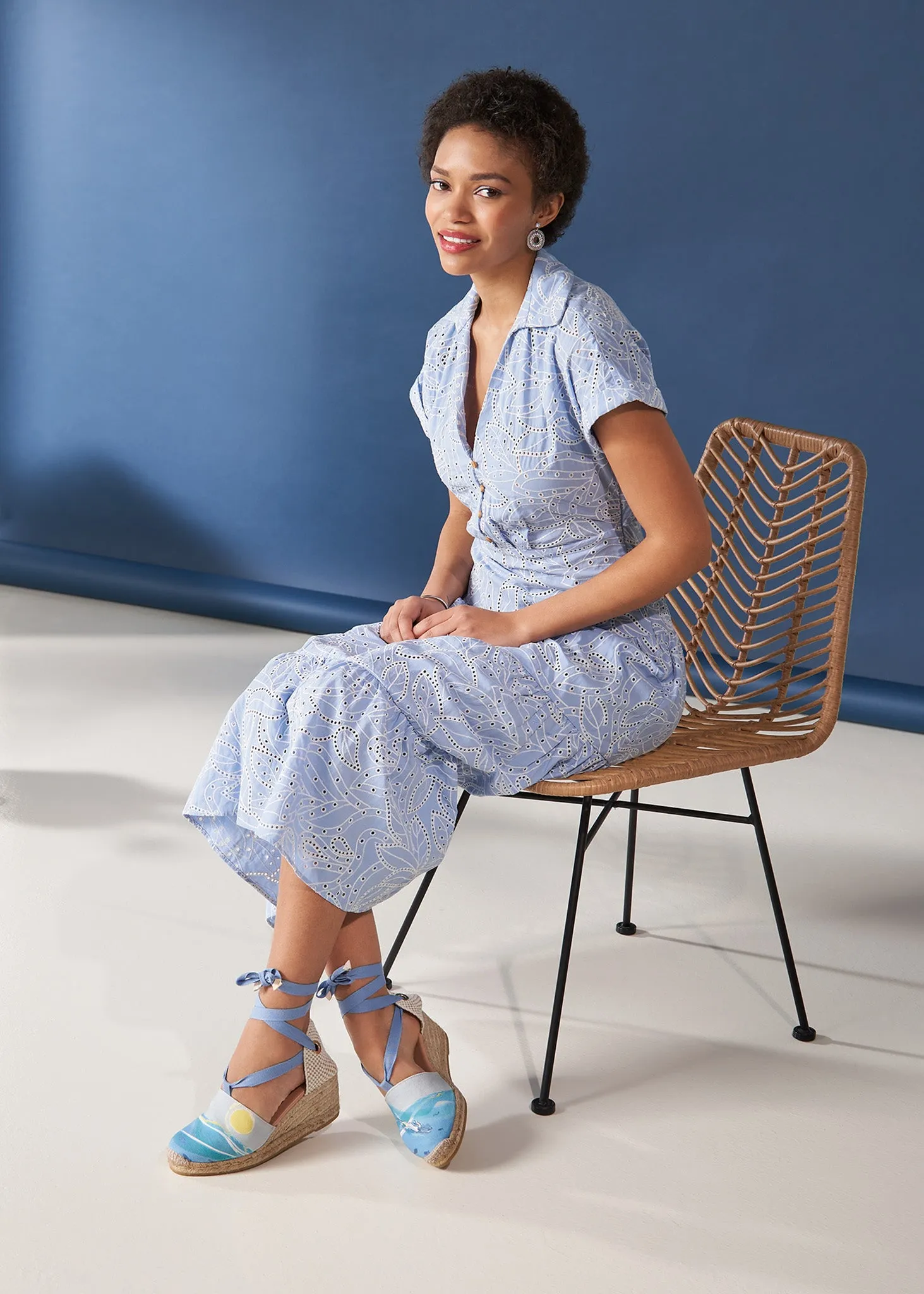 Escala Mediterranean Dreams Canvas Espadrille Wedges