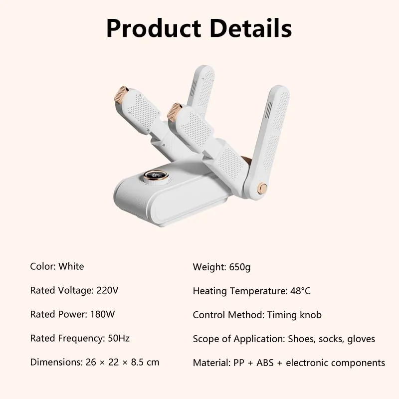 Fast Shoes Dryer Portable Electric Shoe Heater Sterilizer Sports Shoe Socks Clothes Dryer Dehumdifier