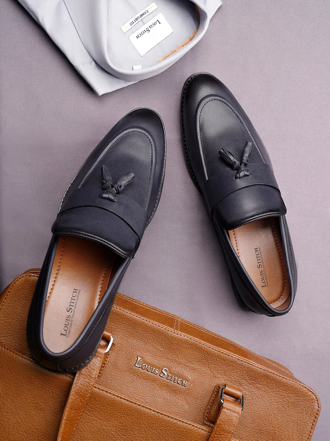 Federal Blue Tassel Style Comfortable Moccasins for Men