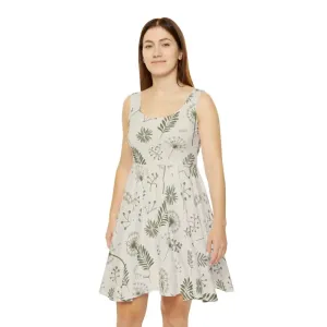 Floral Foliage Womens Skater Dress Ultimate Comfort