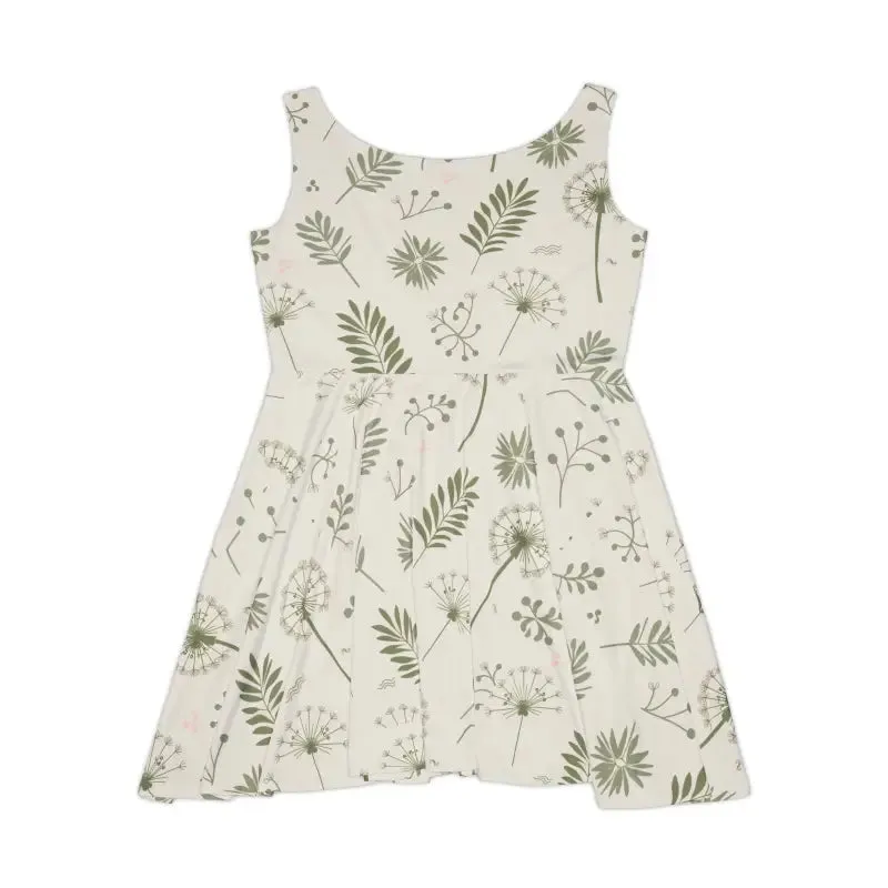 Floral Foliage Womens Skater Dress Ultimate Comfort