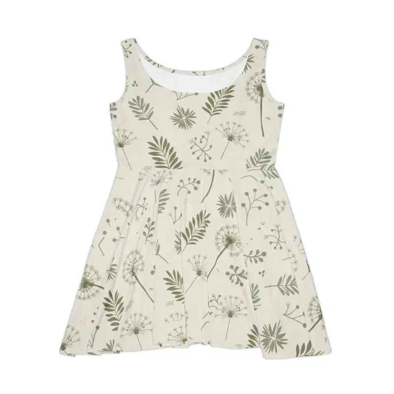 Floral Foliage Womens Skater Dress Ultimate Comfort