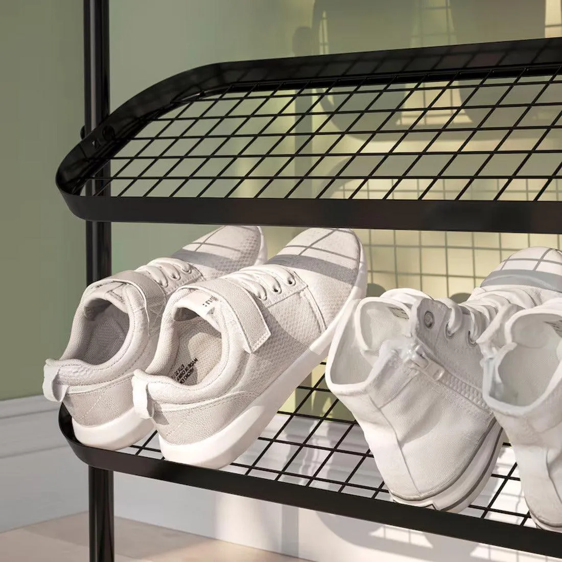 IKEA ÄLGANÄS Shoe rack, black, 76x24x59 cm (29 7/8x9 1/2x23 1/4 ")