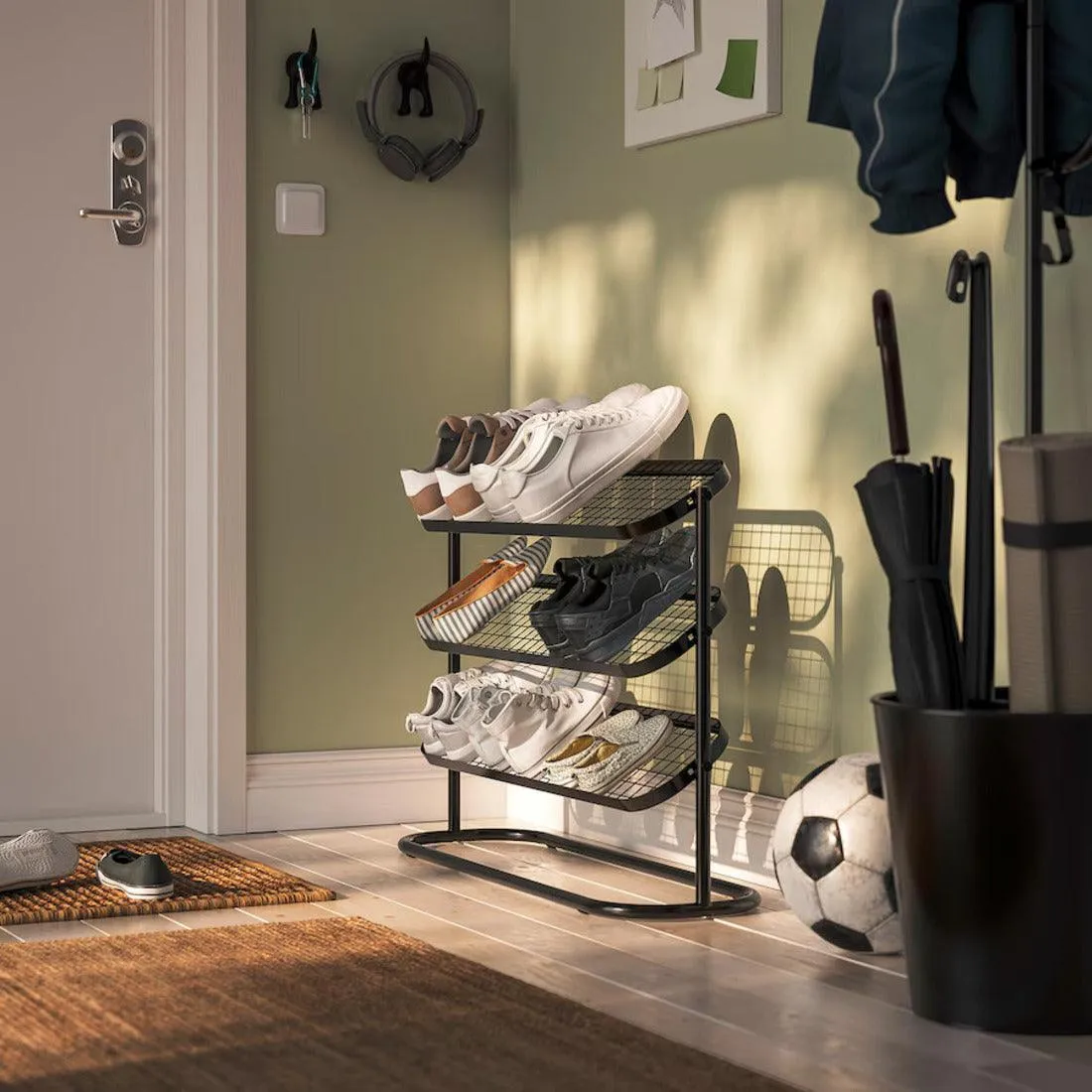 IKEA ÄLGANÄS Shoe rack, black, 76x24x59 cm (29 7/8x9 1/2x23 1/4 ")