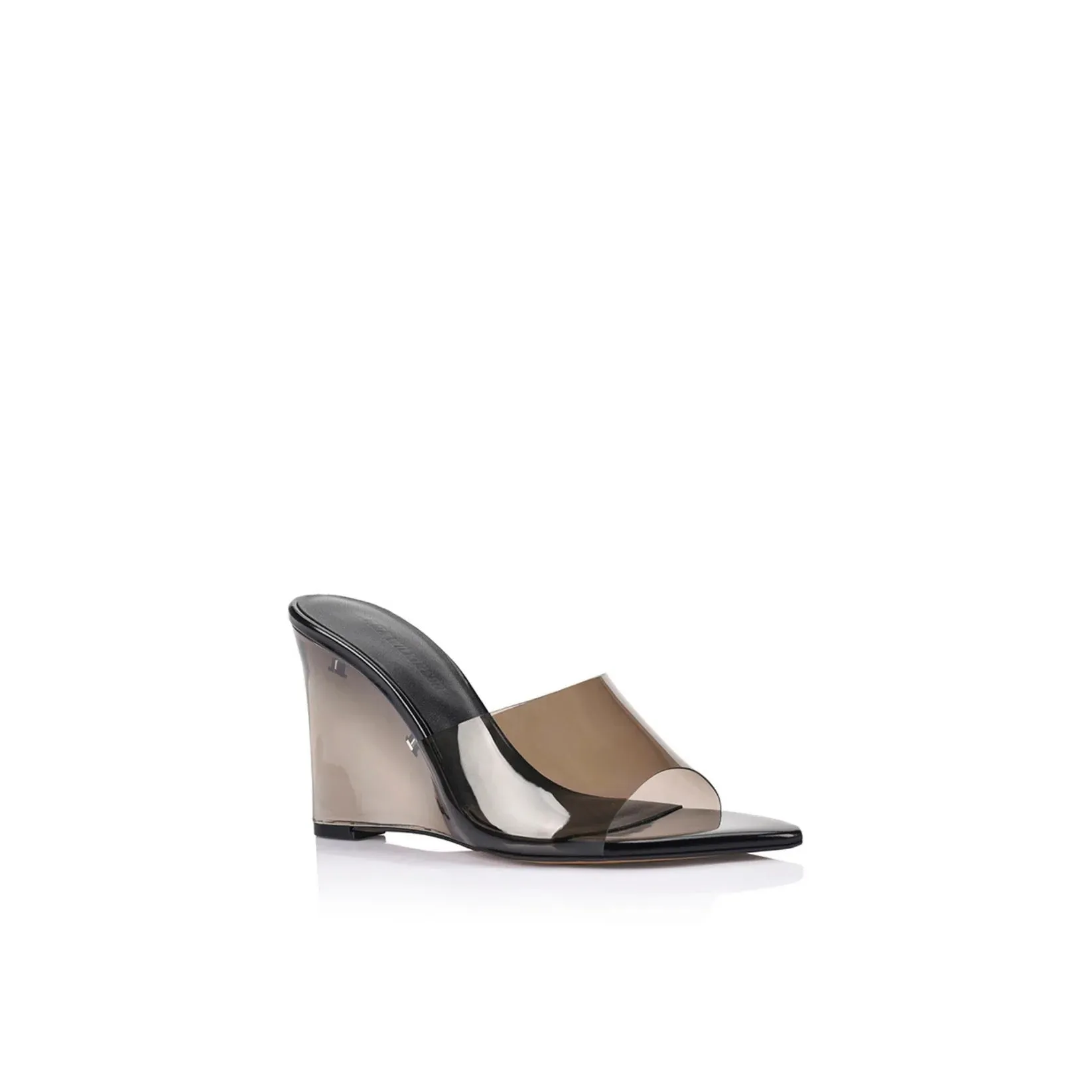 LANA WILKINSON Sera Wedge Lucite & Black Vinylite