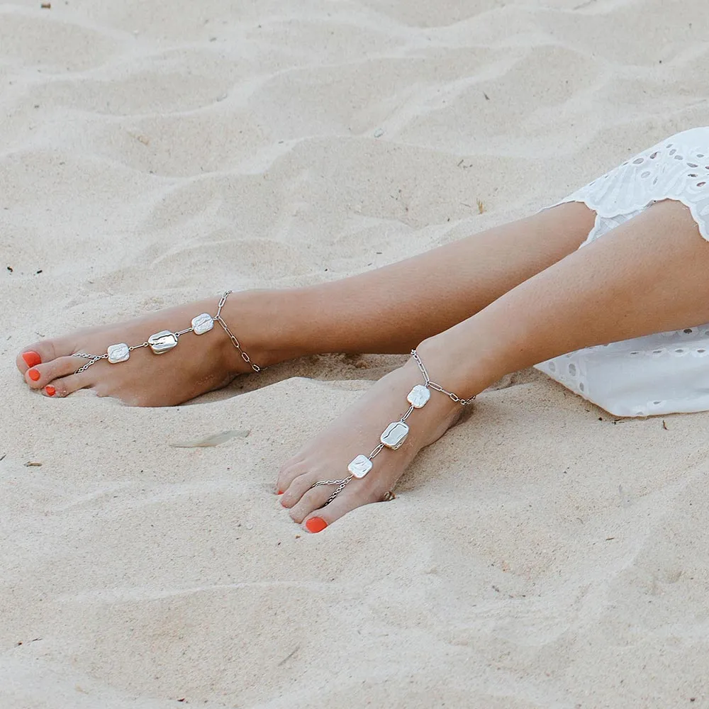 Leora Boho Pearl Barefoot Sandals