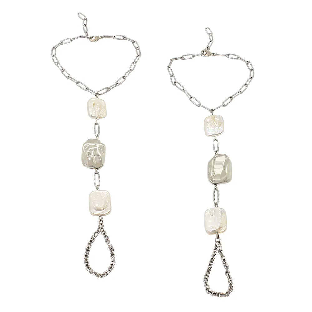 Leora Boho Pearl Barefoot Sandals
