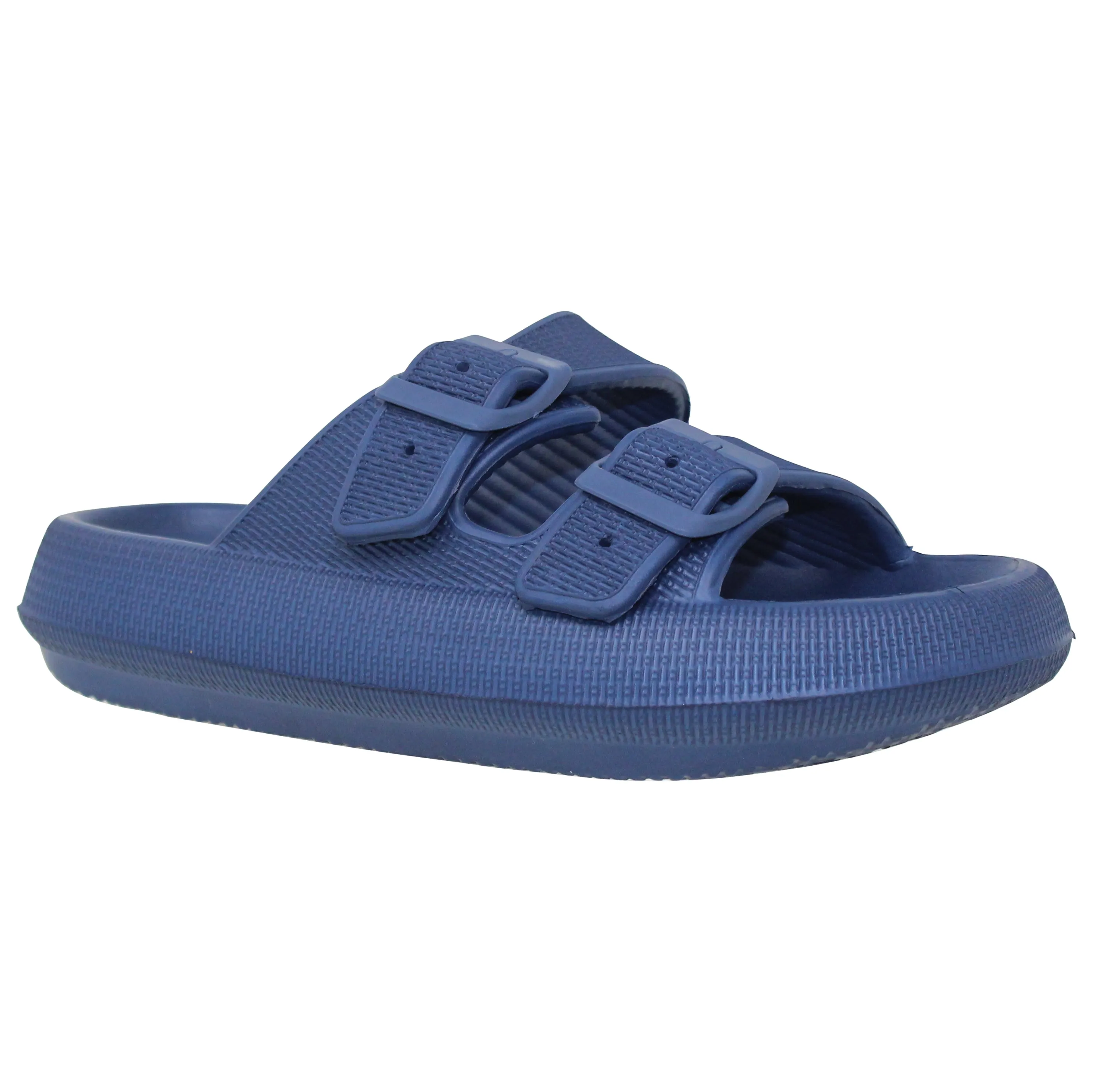 Lightweight EVA Platform Sandals Double Straps Navy Blue