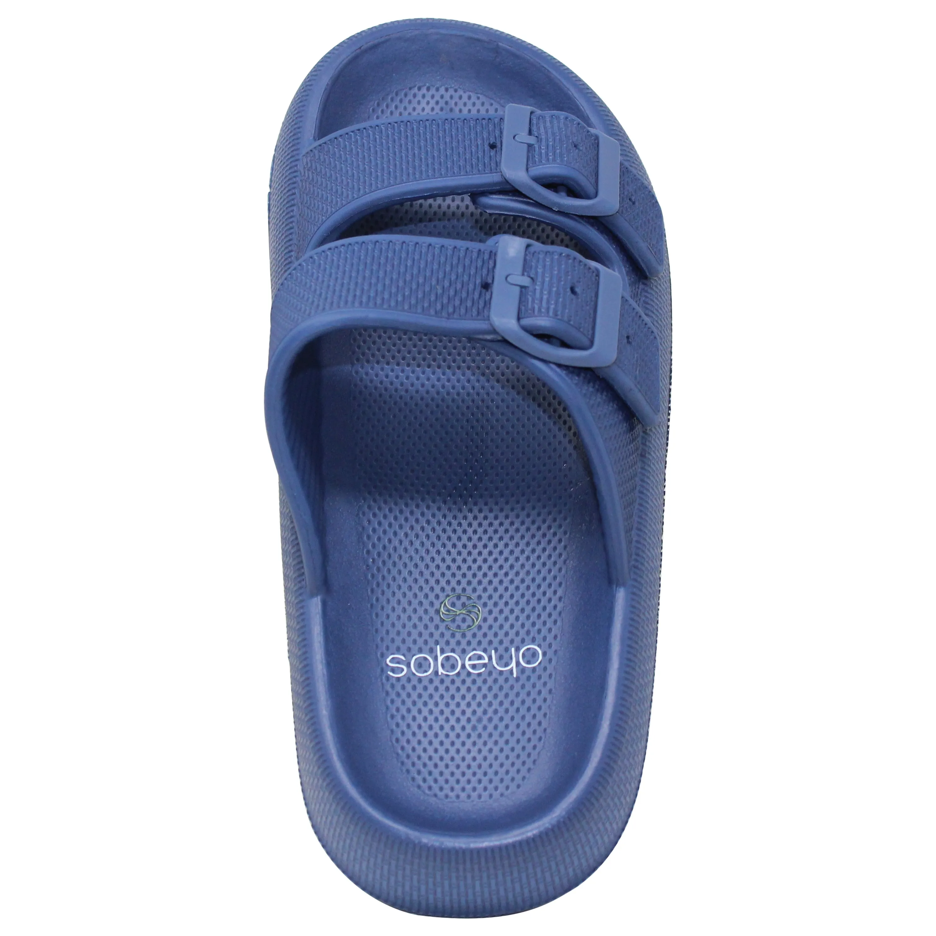 Lightweight EVA Platform Sandals Double Straps Navy Blue