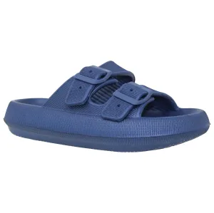 Lightweight EVA Platform Sandals Double Straps Navy Blue