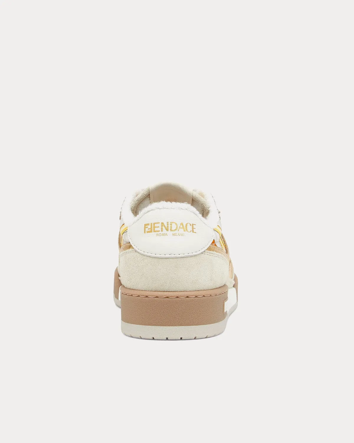 Match Fendace Printed White Satin Low Top Sneakers