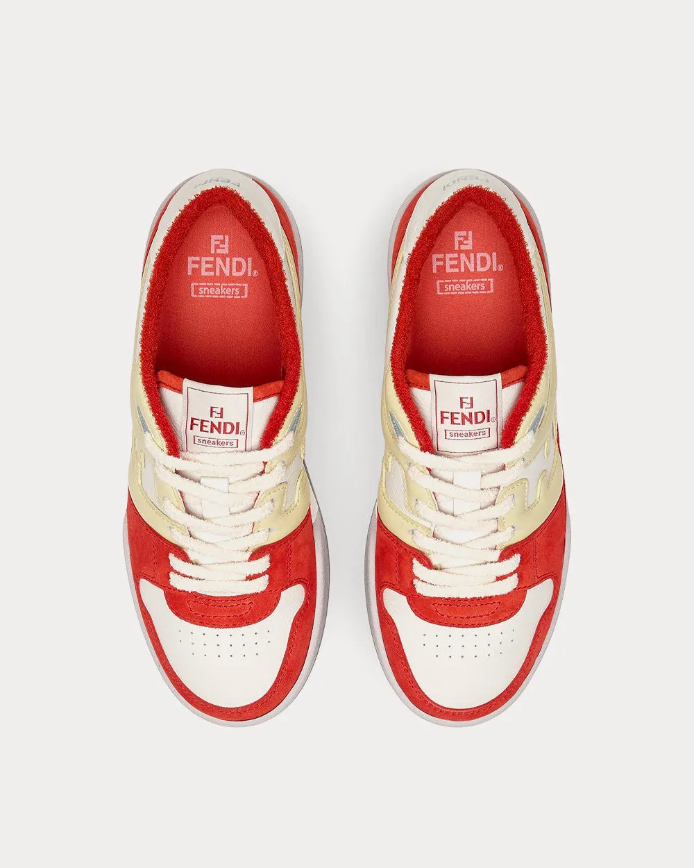Match Leather Red Low Top Sneakers