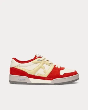 Match Leather Red Low Top Sneakers