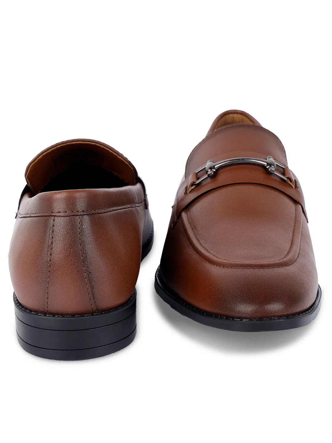 Men's Russet Tan Shoes Slipon Style Comfortable Moccasins with Buckle