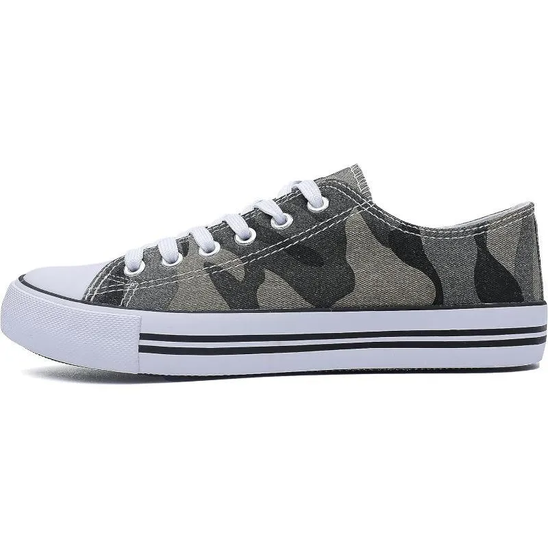 Mono Canvas Sneakers With Lace Up Detail
