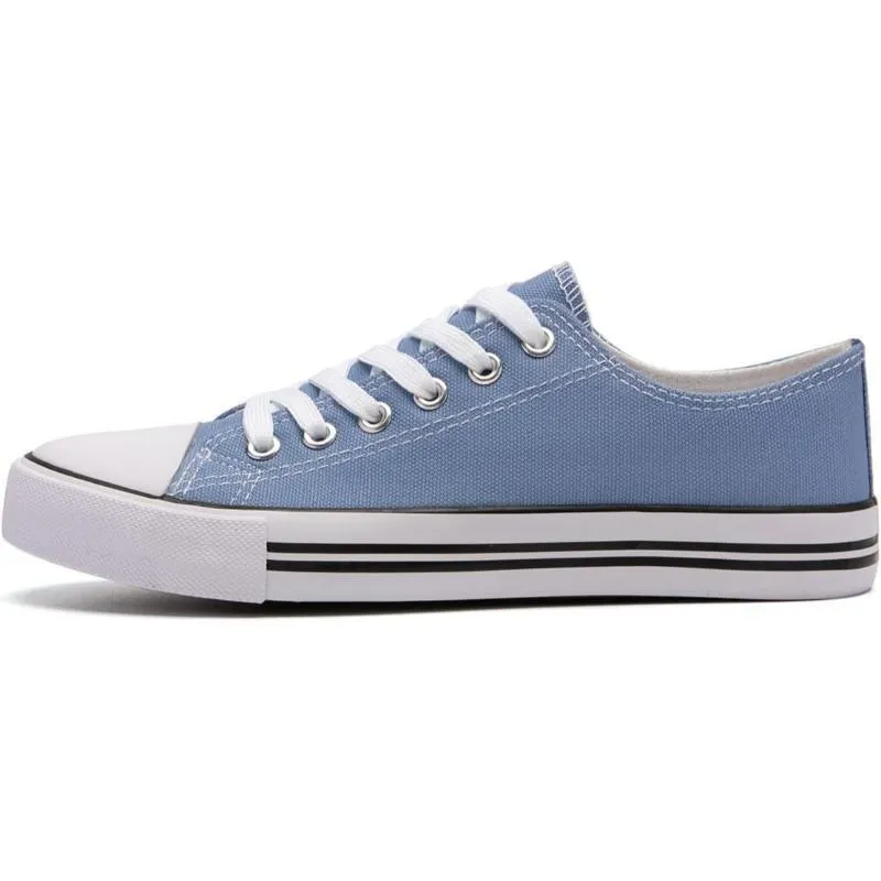 Mono Canvas Sneakers With Lace Up Detail
