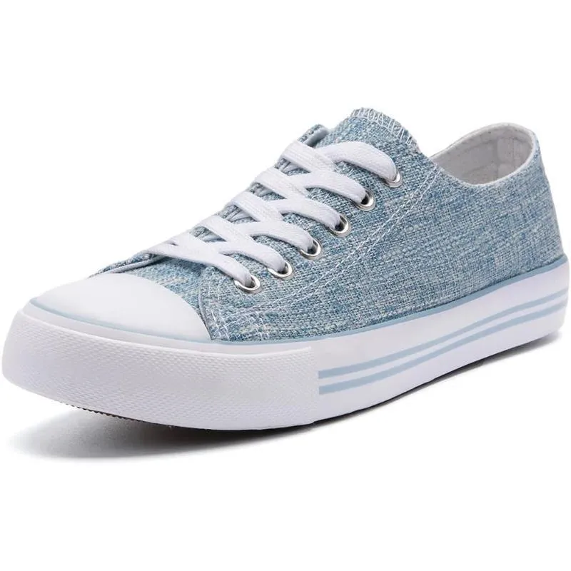 Mono Canvas Sneakers With Lace Up Detail