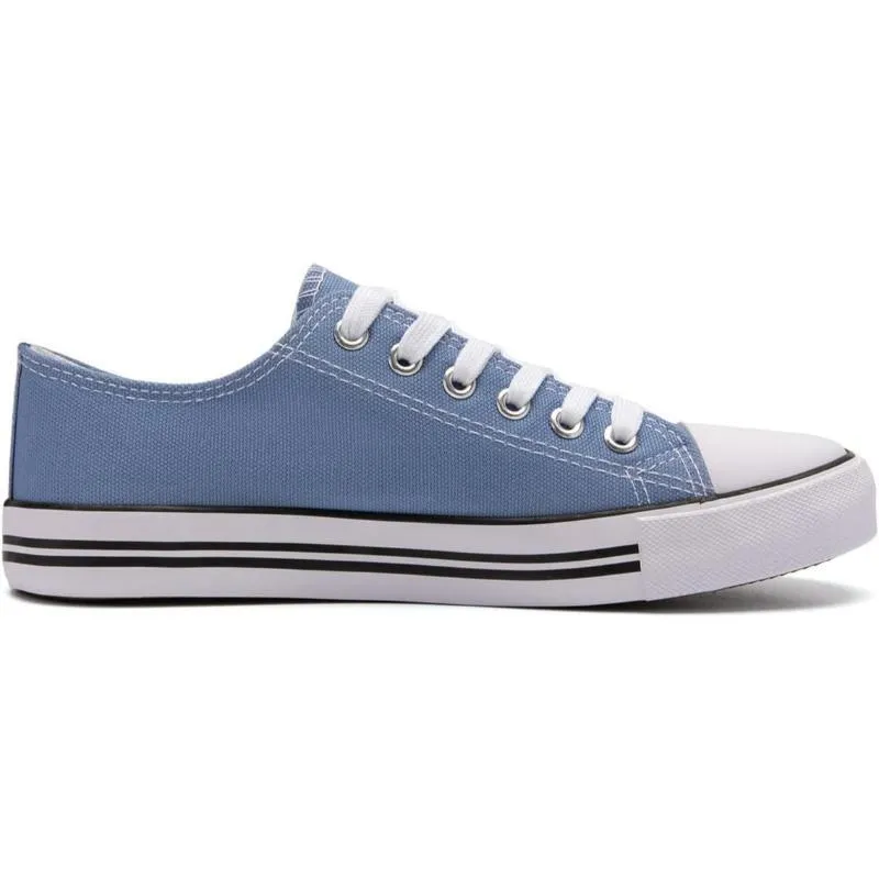 Mono Canvas Sneakers With Lace Up Detail