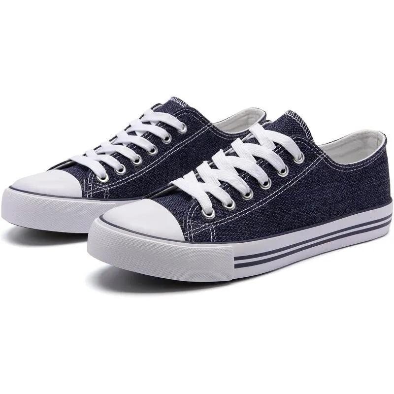 Mono Canvas Sneakers With Lace Up Detail