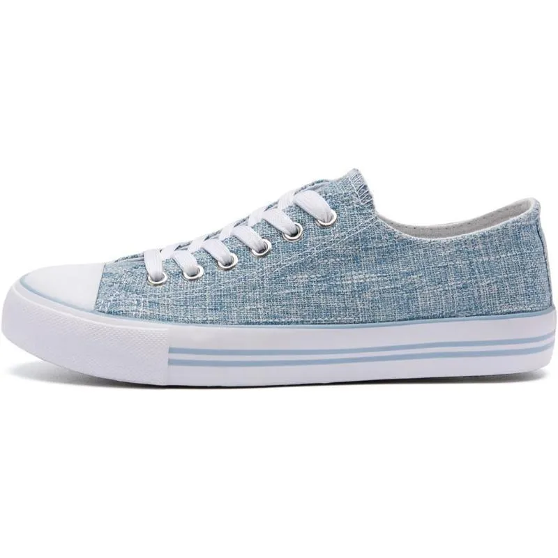 Mono Canvas Sneakers With Lace Up Detail