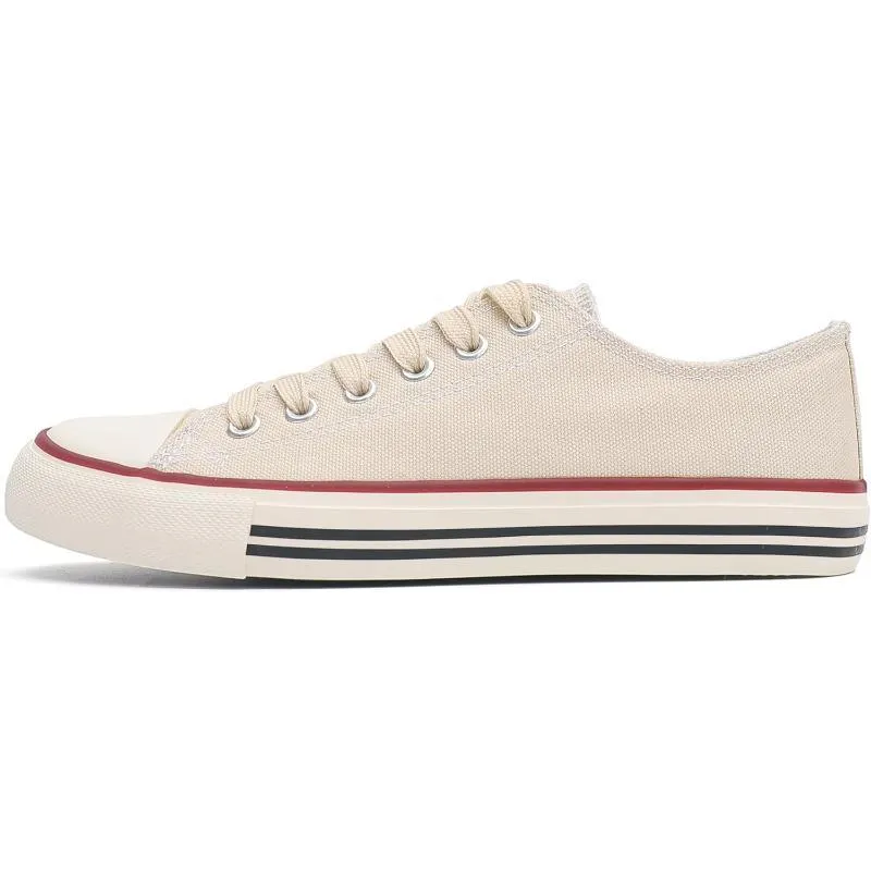 Mono Canvas Sneakers With Lace Up Detail