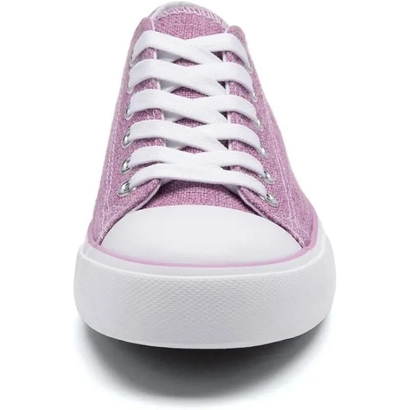 Mono Canvas Sneakers With Lace Up Detail