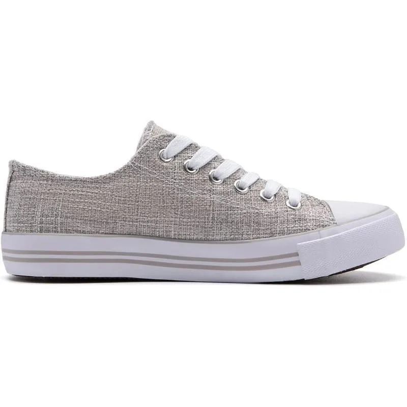 Mono Canvas Sneakers With Lace Up Detail