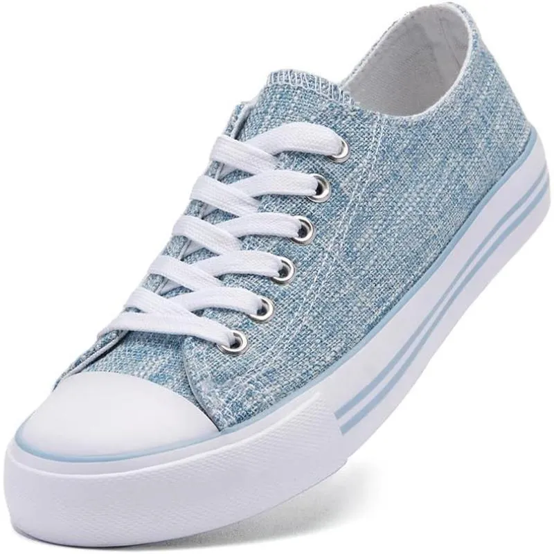 Mono Canvas Sneakers With Lace Up Detail