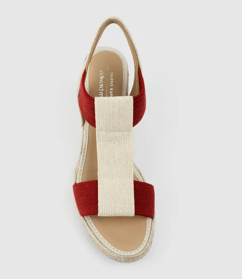 MYRTIA Elastic Espadrille in Red
