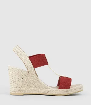 MYRTIA Elastic Espadrille in Red