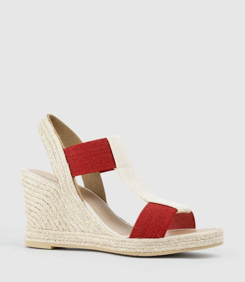 MYRTIA Elastic Espadrille in Red