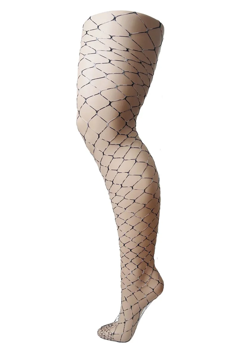 Pamela Mann Plus Size Extra Large Net Leopard Print Tights