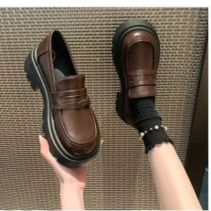 Platform Chunky Heel Loafers