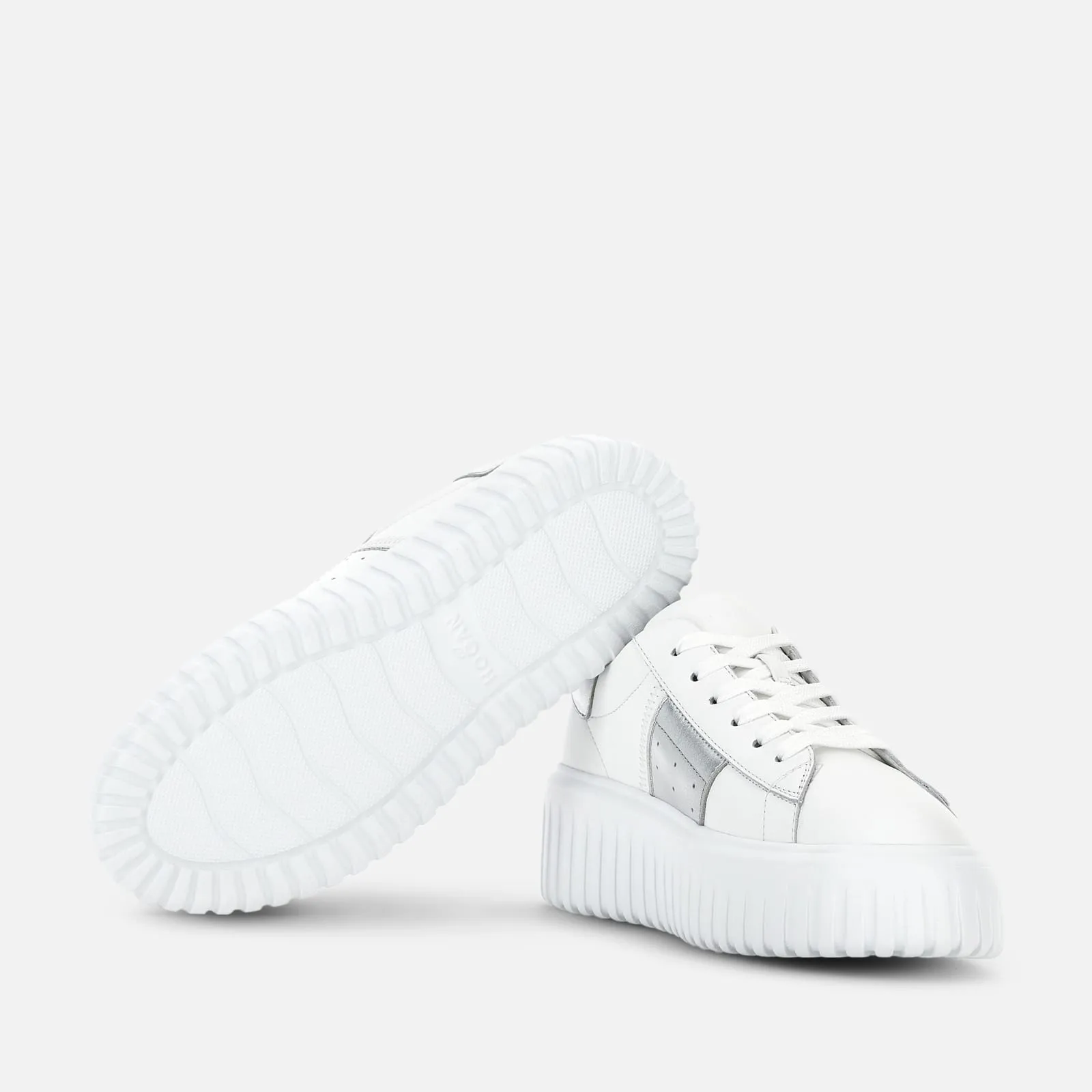Sneakers Hogan H-Stripes Argente Blanc