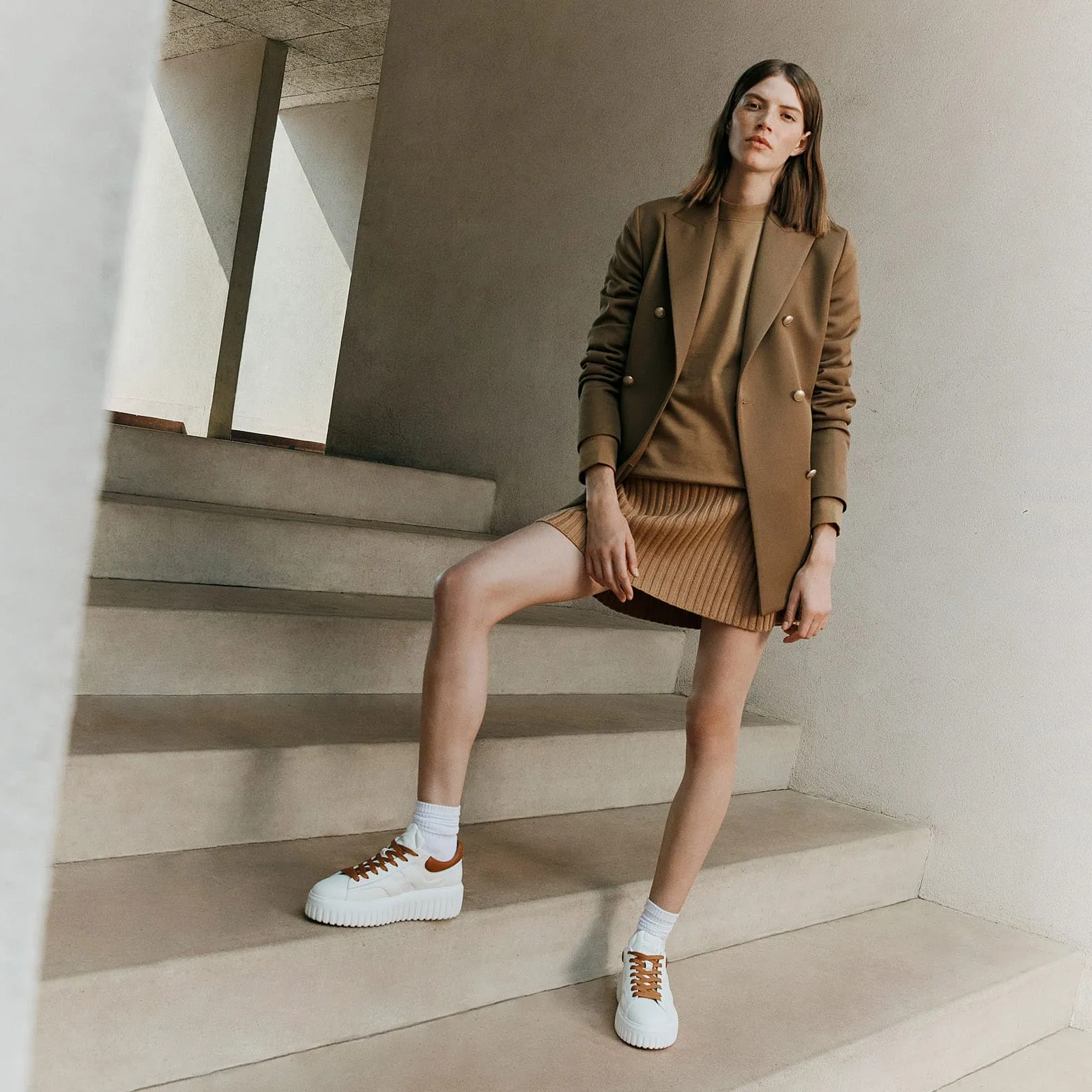 Sneakers Hogan H-Stripes Blanc Beige