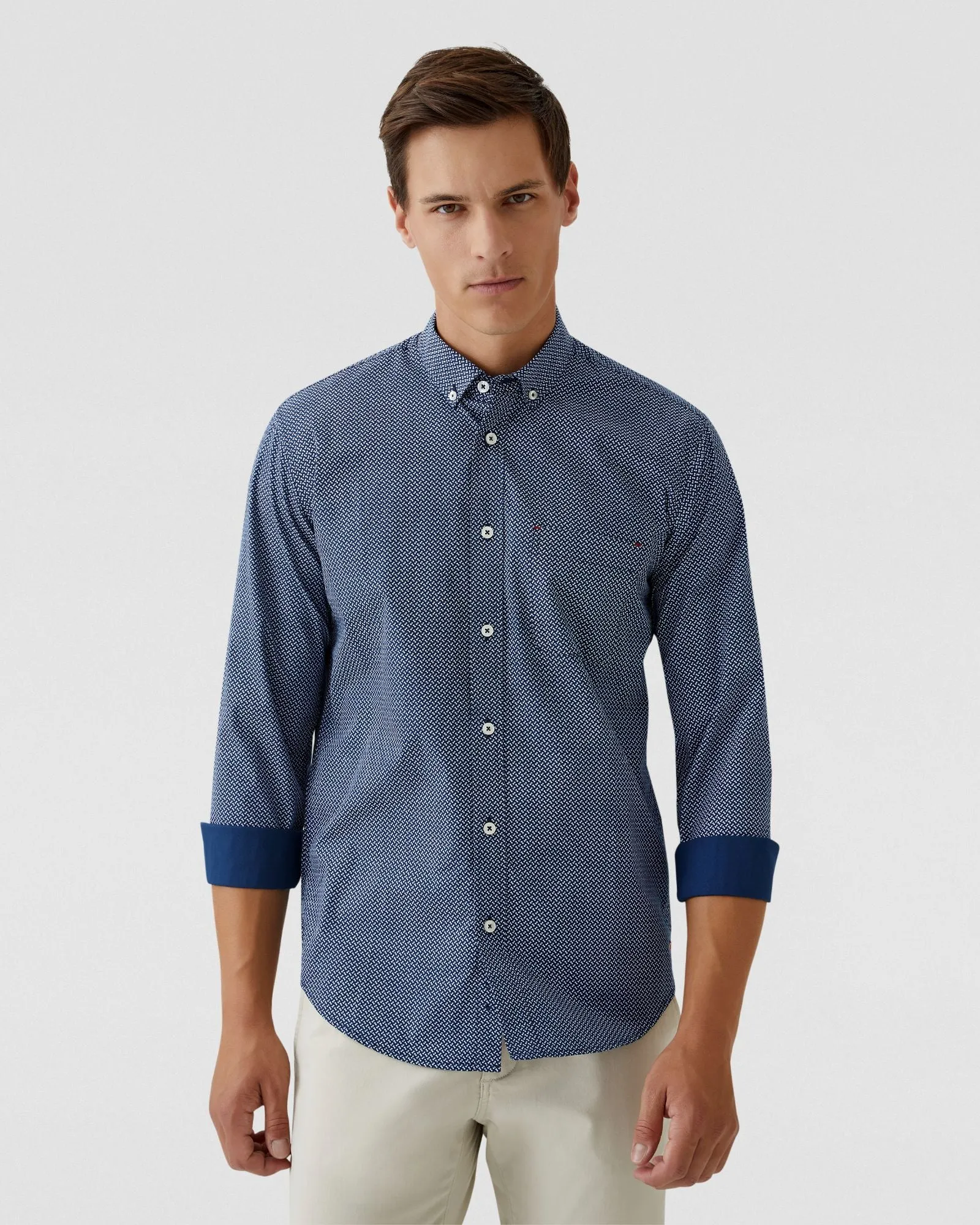 Stratton Printed Cotton Shirt
