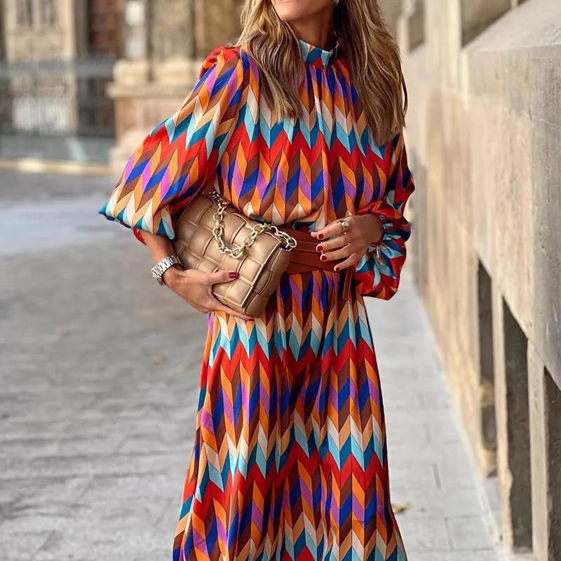 Sylis | Vibrant Geometric Dress