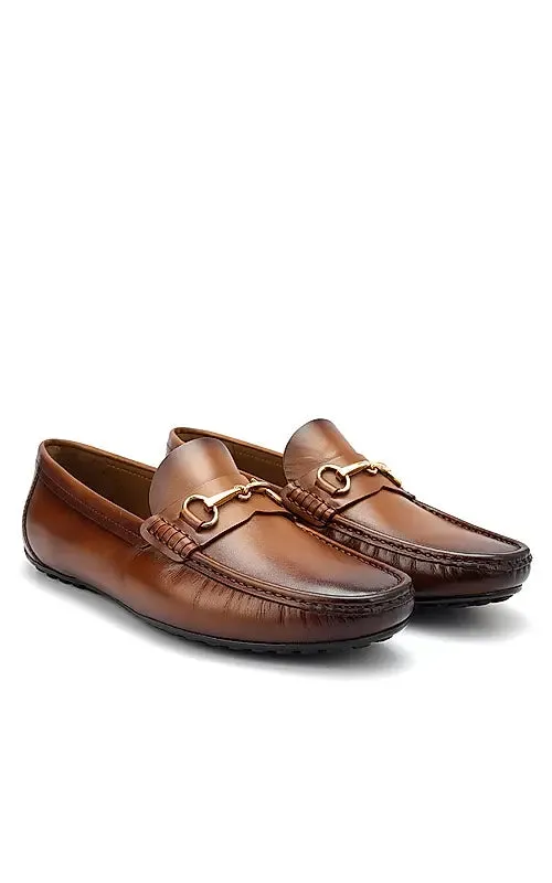Tan Moccasins With Buckle